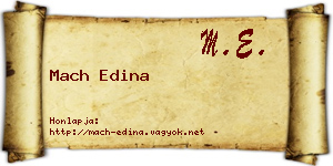 Mach Edina névjegykártya